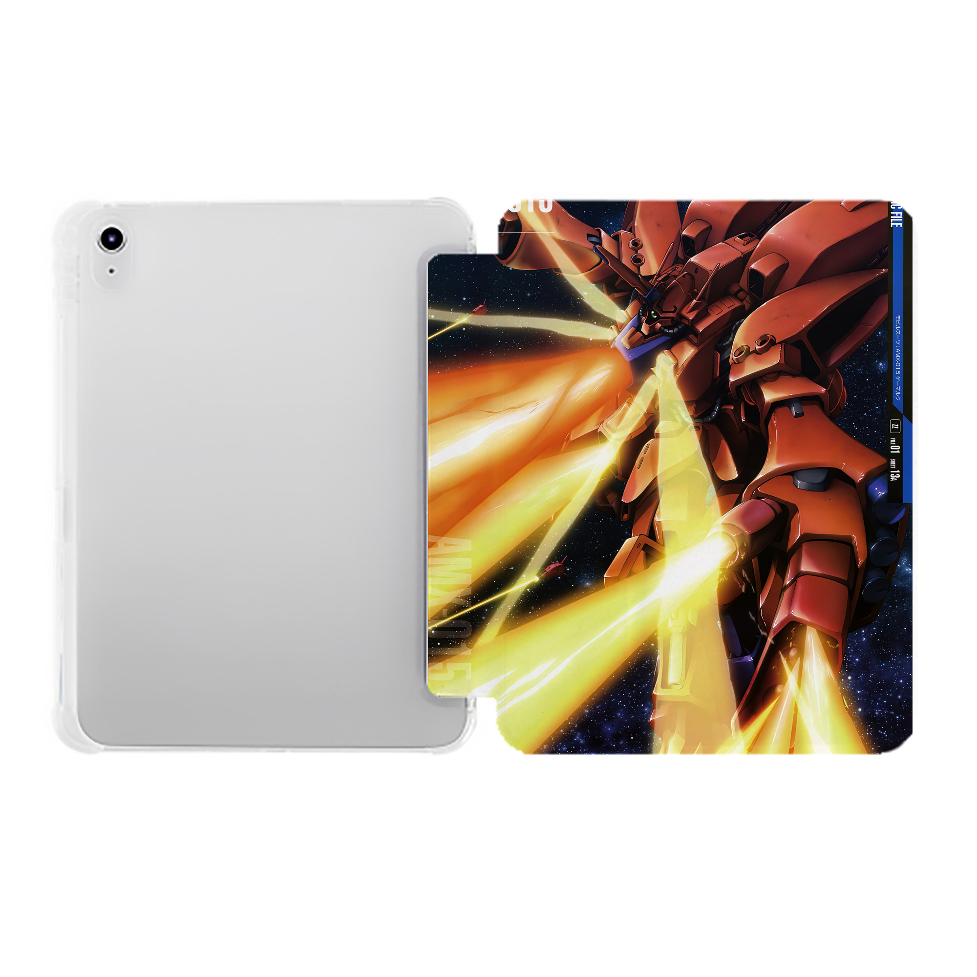 （画像用） 機動戦士ガンダム Mobile Suit Gundam IPad ケース ペン収納付き 三つ折りスタンド PUレザー×シリコン 対応機種9.5/10.5/10.9インチ
